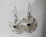 London Blue Topaz Sterling Silver Large Round Earrings | Silver Sculptor