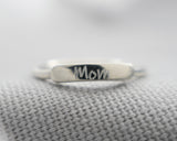 Mom Handwriting Stacking Ring | Silver Sculptor