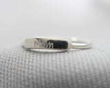 Mom Handwriting Stacking Ring | Silver Sculptor