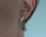 Tube Bar Studs in Sterling Silver
