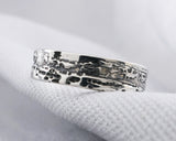 Modern Men's Alternative Wedding Band | Silver Sculptor