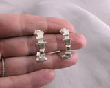 Abstract Formations Silver Hoop Earrings