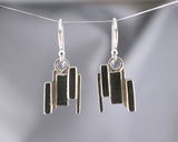 Abstract Formations Silver Drop Earrings