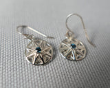 Small Flower Drop Earrings, London Blue Topaz Sterling Silver