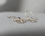 Small Flower Drop Earrings, London Blue Topaz Sterling Silver