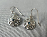 Small Flower Drop Earrings, London Blue Topaz Sterling Silver