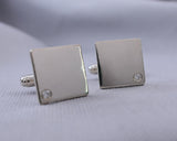 Moissanite Set Cufflinks | Silver Sculptor