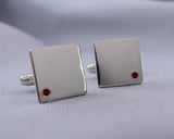 Sterling Silver Ruby Cuff Links | Silver Sculptor