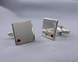 Sterling Silver Ruby Cuff Links | Silver Sculptor