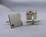 Sterling Silver Ruby Cuff Links | Silver Sculptor