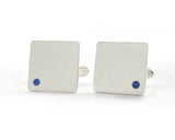 Sapphire Cuff Links and Tie Clip Set