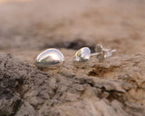 Sterling Silver Pebble Stud Earrings | Silver Sculptor