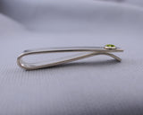 Sterling Silver Peridot Bezel Set Slide Tie Bar