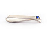 Sapphire Cuff Links and Tie Clip Set