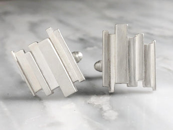 Sterling Silver Abstract Cufflinks | Silver Sculptor