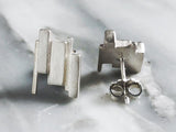 Abstract Formations Studs | Silver Sculptor