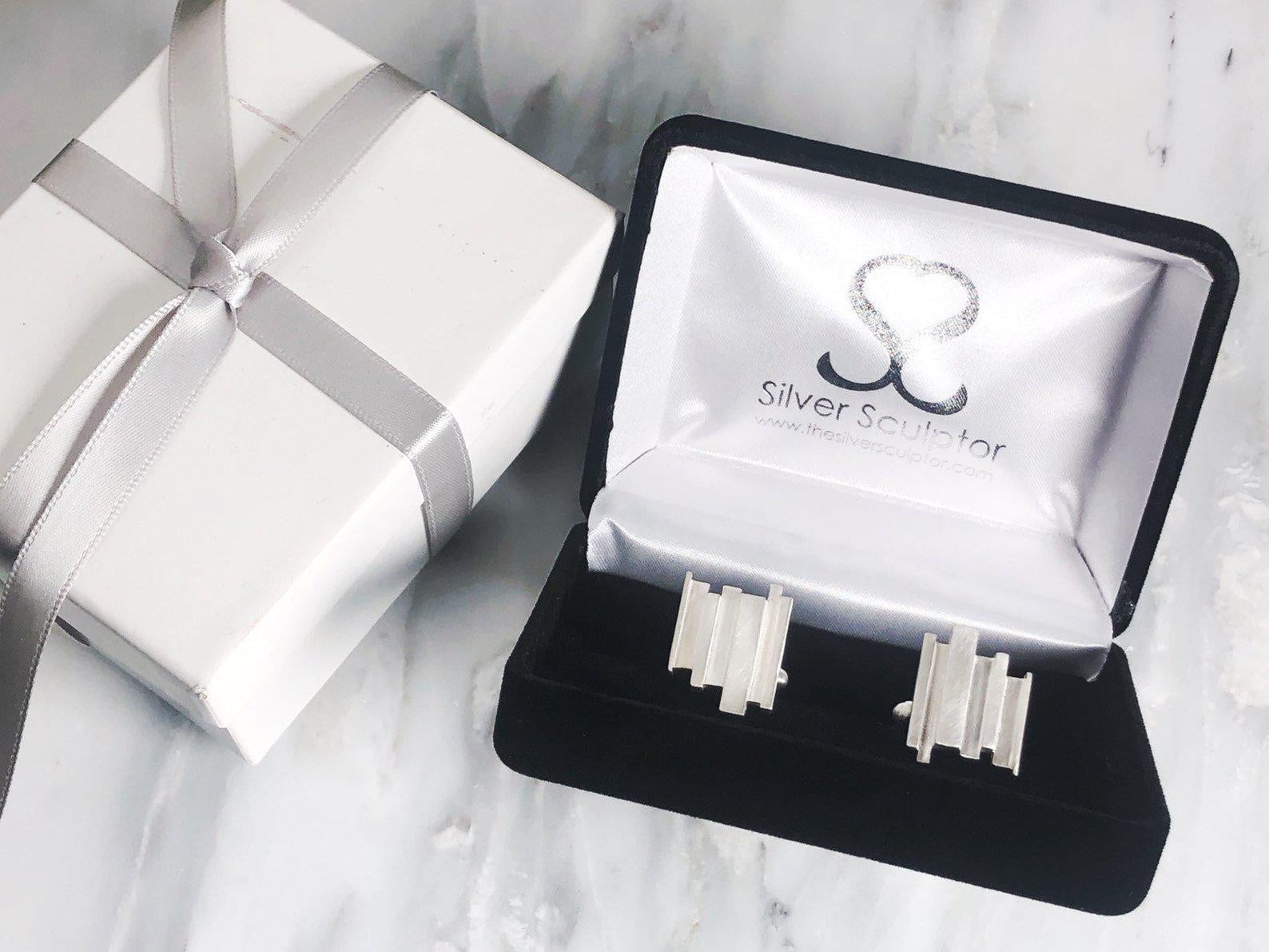 Sterling Silver Abstract Cufflinks | Silver Sculptor