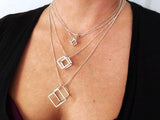 Sterling Silver Geometric Cube Necklace | Silver Sculptor
