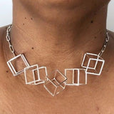 Cubed Statement Necklace | Silver Sculptor