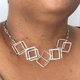 Cubed Statement Necklace | Silver Sculptor