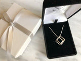 Sterling Silver Geometric Cube Necklace | Silver Sculptor