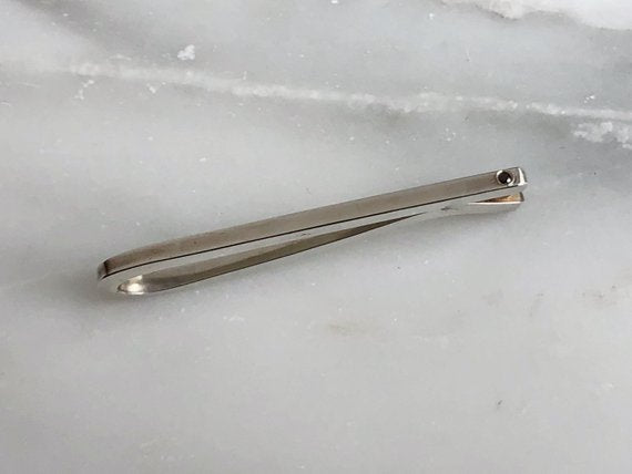 Black Diamond Tie Bar | Silver Sculptor