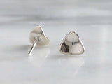 Sterling Silver Triangle Curled Stud Earrings | Silver Sculptor