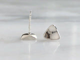 Sterling Silver Triangle Curled Stud Earrings | Silver Sculptor