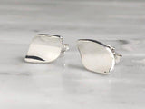 Sterling Silver Curled Leaf Stud Earrings | Silver Sculptor