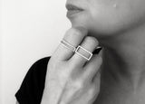 Modern Cube Stacking Ring | Silver Sculptor