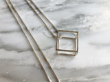 3D Cube Necklace | Silver Sculptor