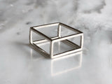 Modern Cube Stacking Ring | Silver Sculptor