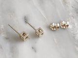 Tiny Sterling Silver Cube Earrings | Silver Sculptor